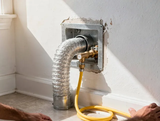 Lakeland Dryer Vent Cleaning certified technician performing specialized gas dryer vent cleaning in Lakeland